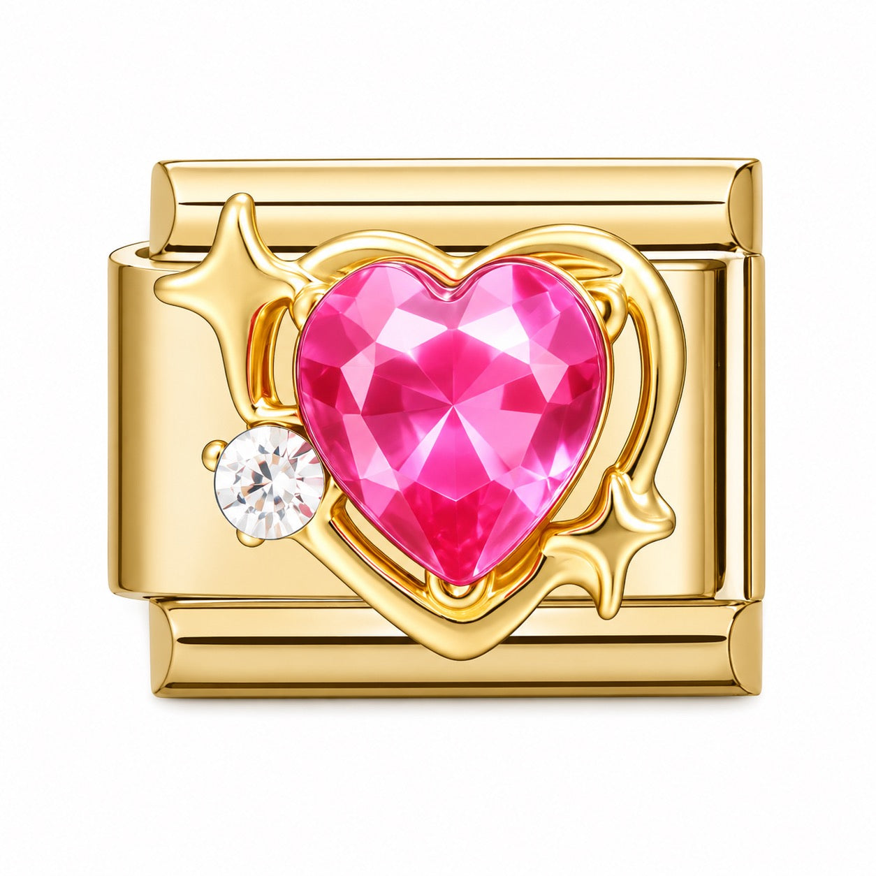 Charm Corazón Con Brillo