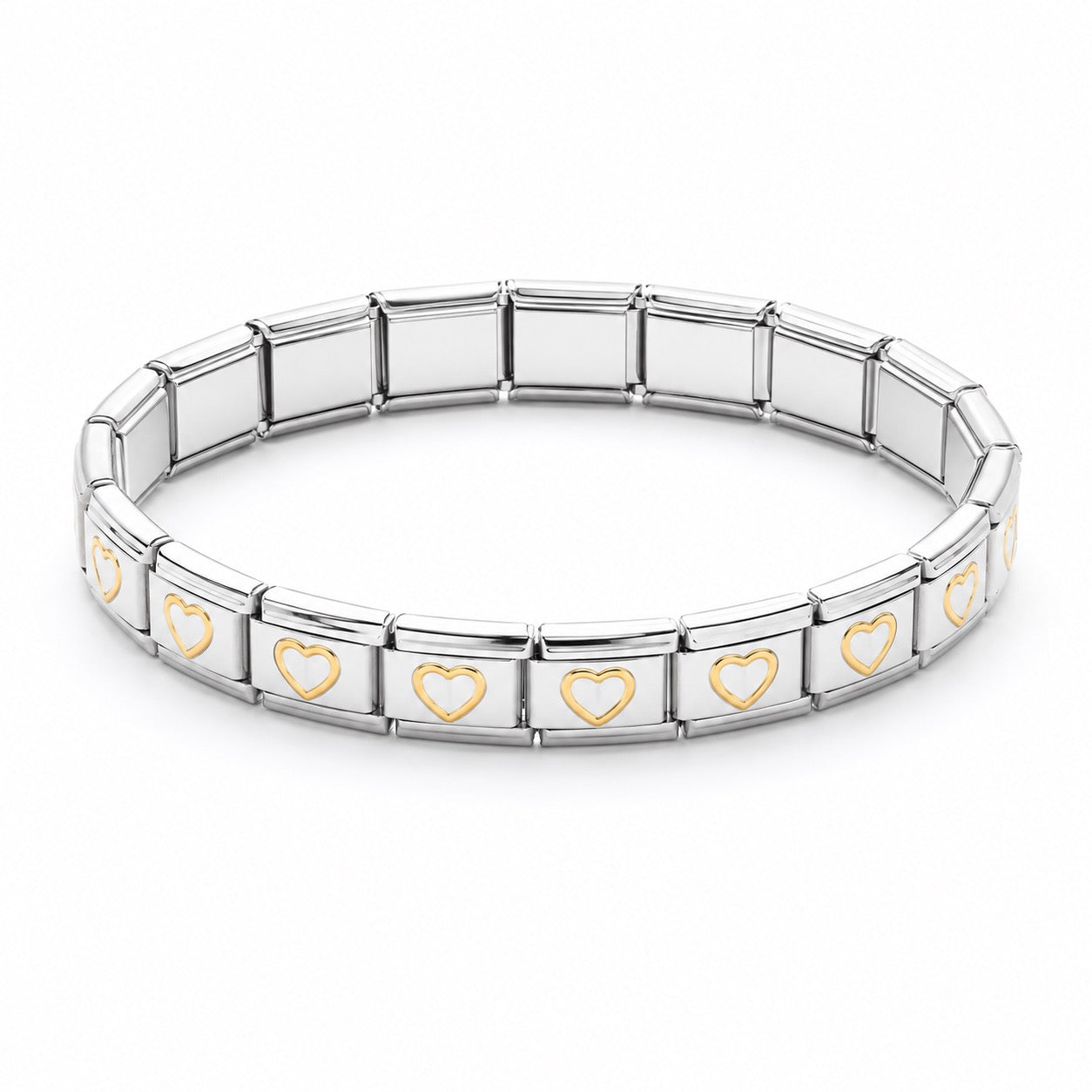 Brazalete Italiano Entre Corazones (18 pcs)